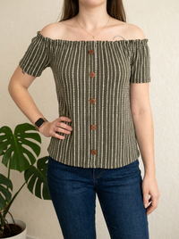 Top bardot Kiabi - M - Kaki -