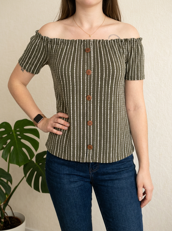 Top bardot Kiabi - M - Kaki -