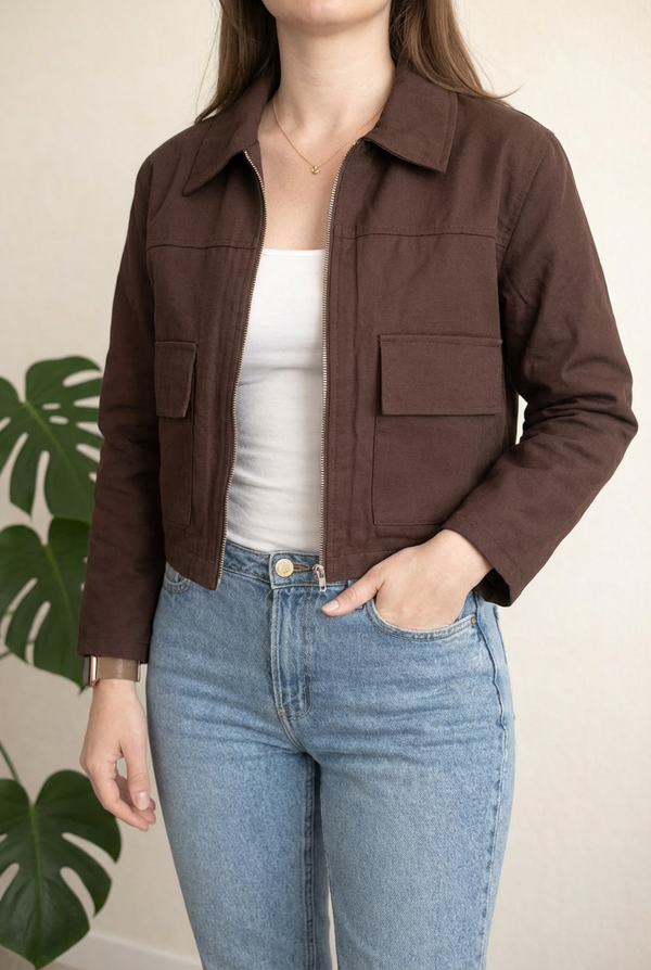 Veste courte Asos Design - 38 - Marron -