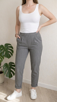 Pantalon carotte Pull & Bear - S - Gris