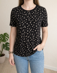 T-shirt C&a - M - Noir - À Fleurs