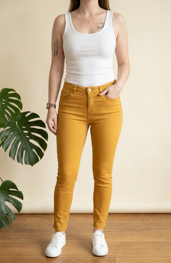Pantalon Ajusté Promod - 36 - Moutarde -