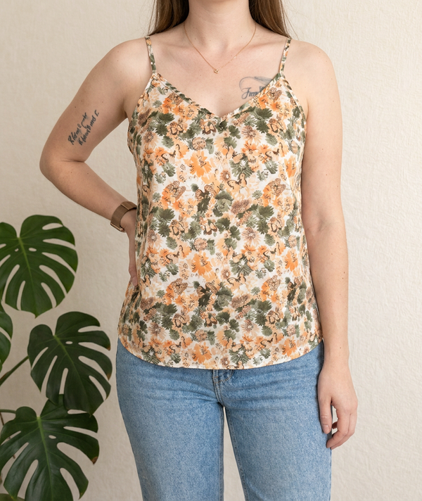 Débardeur Shein - M - Crème - Imprimé Floral Et Papillons