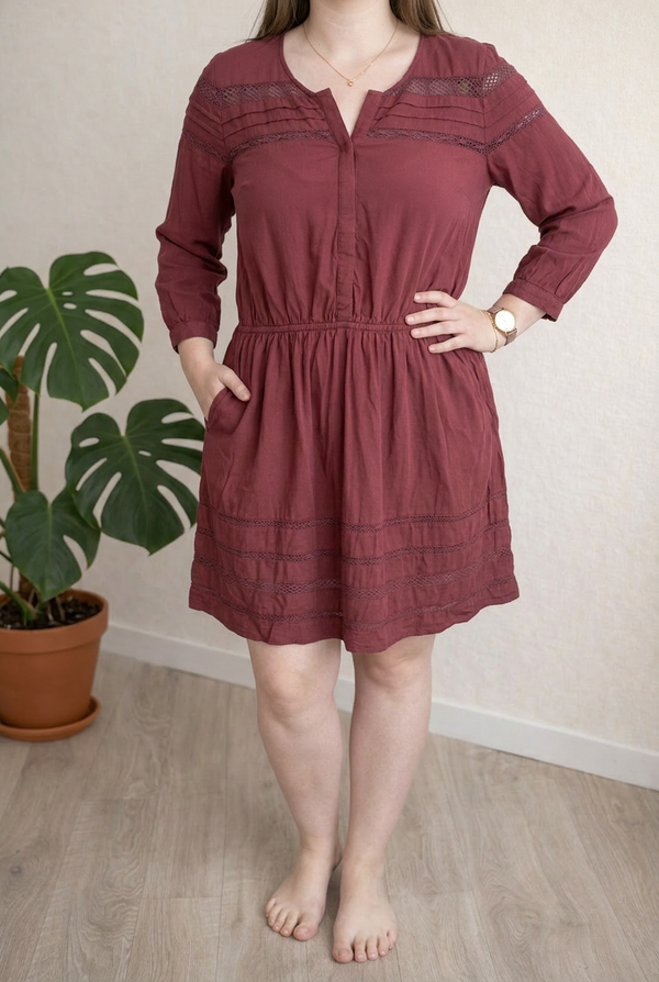 Robe courte Abercrombie & Fitch - Xl - Bordeaux